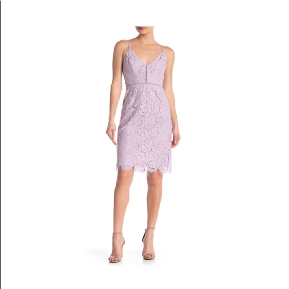 ASTR Lavender Lace Midi Dress